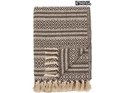 HOUSE NORDIC Decke EMILIE 130x180cm rotbraun bedruckt