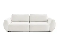 3er Sofa BOBOCHIC DENISE Stoff mit Textur weiss