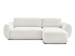 Ecksofa BOBOCHIC DENISE Stoff mit Textur weiss
