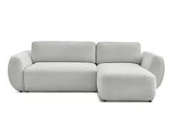 Ecksofa BOBOCHIC DENISE Stoff mit Textur hellgrau