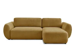 Ecksofa BOBOCHIC DENISE Stoff mit Textur gelb