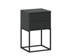 Nachttisch CADRO 2 Schubladen 40x38.5x65cm anthrazit matt / laminiert