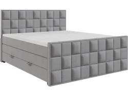 Boxspringbett ARIA grau 140x200cm halbfest