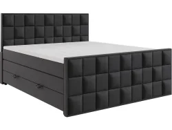 Boxspringbett ARIA schwarz 180x200cm halbfest