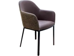 CIANN Stuhl TWEED Synthetisches Leder rotbraun