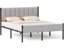 Bett SONGMICS TRUNK 160x200cm stoff grau