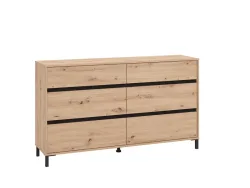 Kommode MARRON 6 Schubladen 40x157x90cm artisan eiche melamin