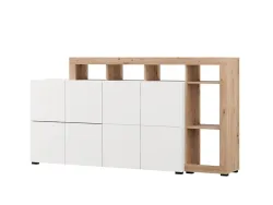 Sideboard ARGYLL 2 Türen 2 Schubladen 39.5x192.5x99.5cm weiss melamin