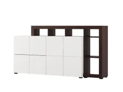 Sideboard ARGYLL 2 Türen 2 Schubladen 39.5x192.5x99.5cm weiss melamin