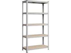 SONGMICS Schwerlastregal SMART 90x40x180cm edelstahl edelstahl / melamin