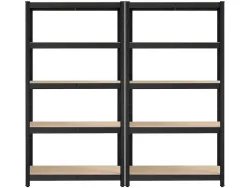 SONGMICS Set aus 2 Schwerlastregalen SMART 90x40x180cm edelstahl edelstahl / melamin