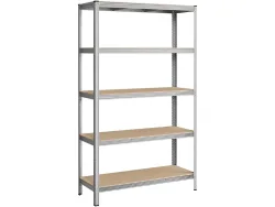 SONGMICS Schwerlastregal SMART 120x60x200cm edelstahl edelstahl / melamin
