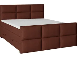 Boxspringbett EMPIRE terrakotta 140x200cm halbfest