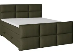 Boxspringbett EMPIRE grün 200x200cm halbfest