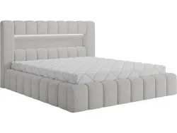 Bett ELTAP LAMICA 160x200cm boucle-stoff weiss