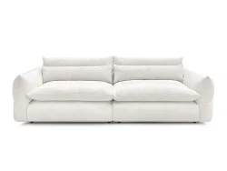 3er Sofa BOBOCHIC NEIL Stoff mit Textur weiss