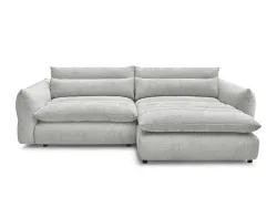 Ecksofa BOBOCHIC NEIL Stoff mit Textur hellgrau