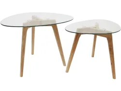HOME DECO FACTORY 2 Beistelltische GALET 45x43x43cm durchsichtig