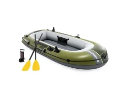 INTEX Ausflugsboot-Set, Paddel und Pumpe olivgrün