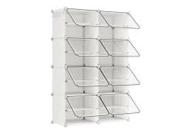 Songmics - Schuhregal mit 8 Fächern, 124 cm, Weiss