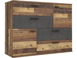 Kommode SKIVE 2 Türen 4 Schubladen 41.3x124.9x95.9cm eiche dekor