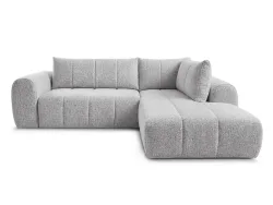 Ecksofa BOBOCHIC NESTY Stoff chiniert hellgrau