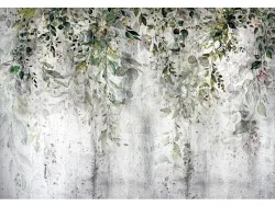 Tapete LEAVES 4-teilig vliesfaser hellgrau 416x254x1cm