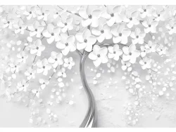 Tapete SPRING 4-teilig vliesfaser weiss 416x254x1cm