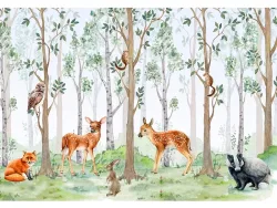 Tapete FOREST 3-teilig vliesfaser weiss 312x219x1cm