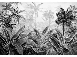 Tapete JUNGLE 4-teilig vliesfaser mittelgrau (warm) 368x254x1cm