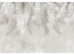Tapete PALM 1 Stück vliesfaser hellgrau 152x104x1cm