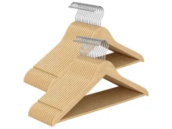 SONGMICSKleiderbügel Natürliches Holz