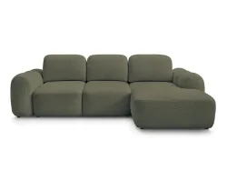 Ecksofa BOBOCHIC MONTAIGNE Boucle-Stoff grün