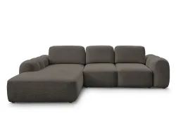 Ecksofa BOBOCHIC MONTAIGNE Boucle-Stoff rotbraun