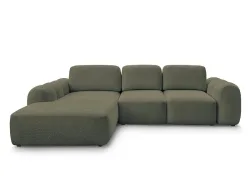 Ecksofa BOBOCHIC MONTAIGNE Boucle-Stoff grün