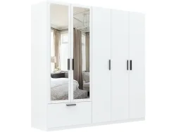 Schrank LITA weiss 5 Türen 1 Schublade