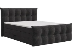 Boxspringbett ANGORA black 180x200cm halbfest