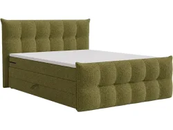 Boxspringbett ANGORA dunkelgrün 180x200cm halbfest