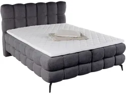 Boxspringbett DUOMO dunkelgrau 160x200cm halbfest