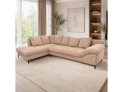Ecksofa WAVE Stoff cream