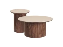 HOUSE NORDIC Set für Couchtische DELPHI 80x80x40cm dunkelbraun