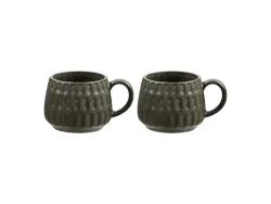 HOUSE NORDIC Set Kaffeetassen 38cl sandstein grün 2-teilig