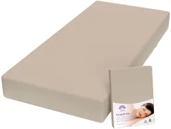 Lotus Bettwaren - Lotus Jersey Fixleintuch Souplesse, Souplesse Jersey Fixleintuch, 90 x 200 cm, Sand
