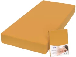 Lotus Bettwaren - Lotus Jersey Fixleintuch Souplesse, Souplesse Jersey Fixleintuch, 140-160 x 200 cm, Orange