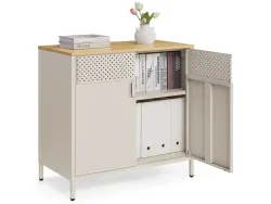 Kommode SONGMICS LIGHTY 2 Türen 40x80x76cm khaki edelstahl
