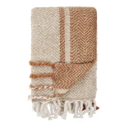 HOUSE NORDIC Decke ALMORA 130x180cm orange gestreift