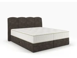 Boxspringbett STOCKHOLM braun 160x200cm halbfest