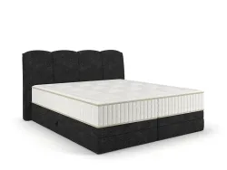 Boxspringbett STOCKHOLM schwarz 160x200cm halbfest