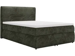 Boxspringbett NINA dunkelgrün 160x200cm halbfest