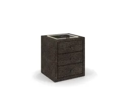 Nachttisch STOCKHOLM 3 Schubladen 45.5x48x68cm braun stoff / plastik